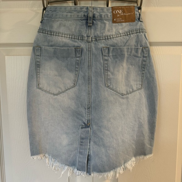 Aritzia One Teaspoon Fringe Denim Skirt - Picture 2 of 4